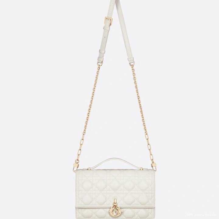 Cheap White Cannage Dior Lambskin Top Handle Bag Miss Small 0817 Luxury